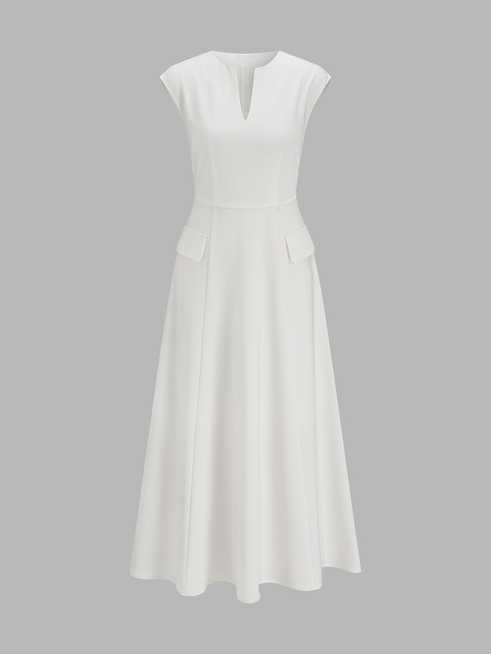 Commense V Neck Cap Sleeve Midi Dress - Picture 2 of 11